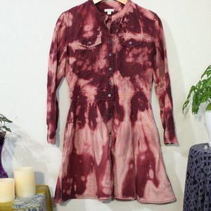 Upcycled Maroon Corduroy Long Sleeve Size 2 Dress